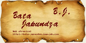 Bata Japundža vizit kartica